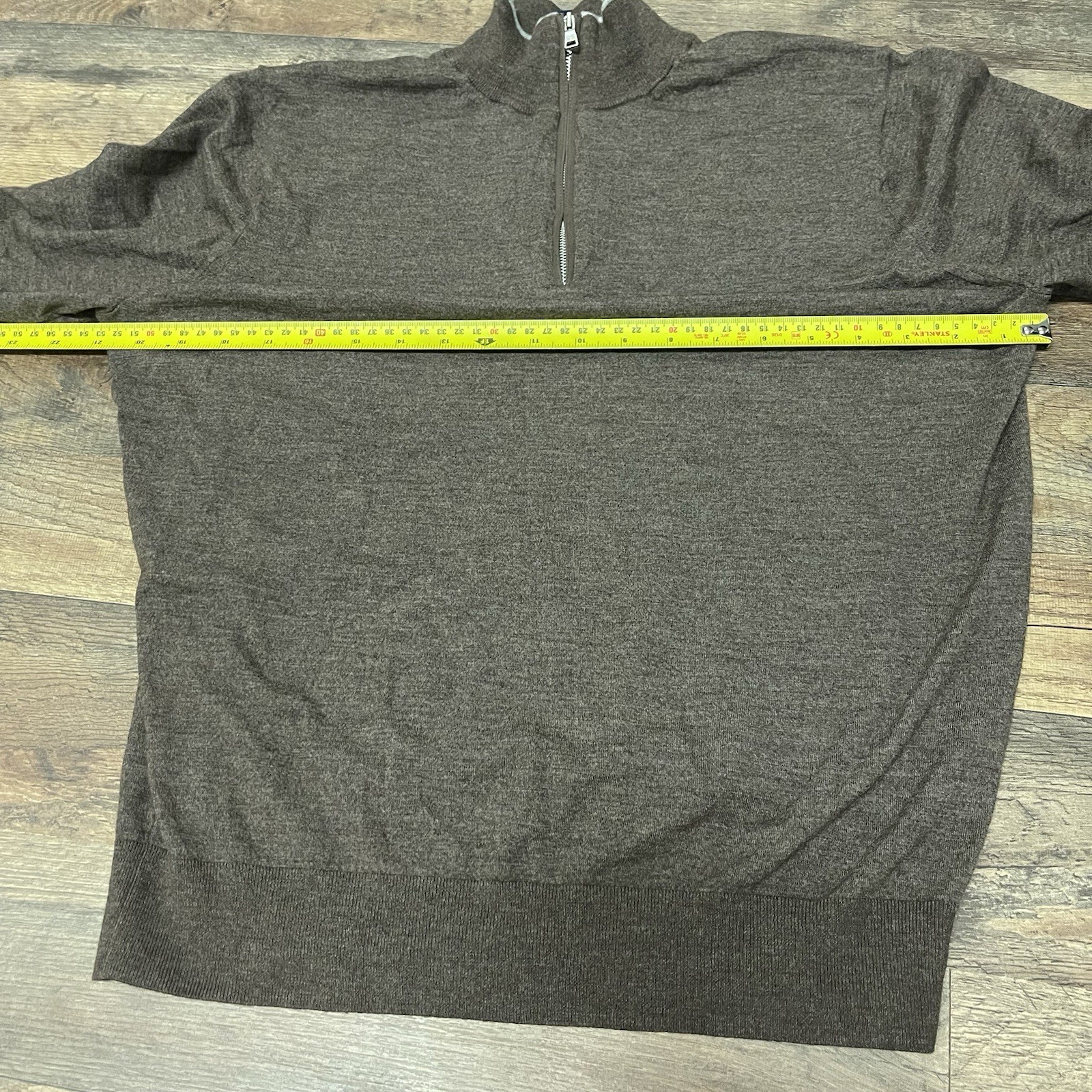 Peter Millar Excursionist Flex 1/4 Zip Mens Sweater Size Large Antique Walnut