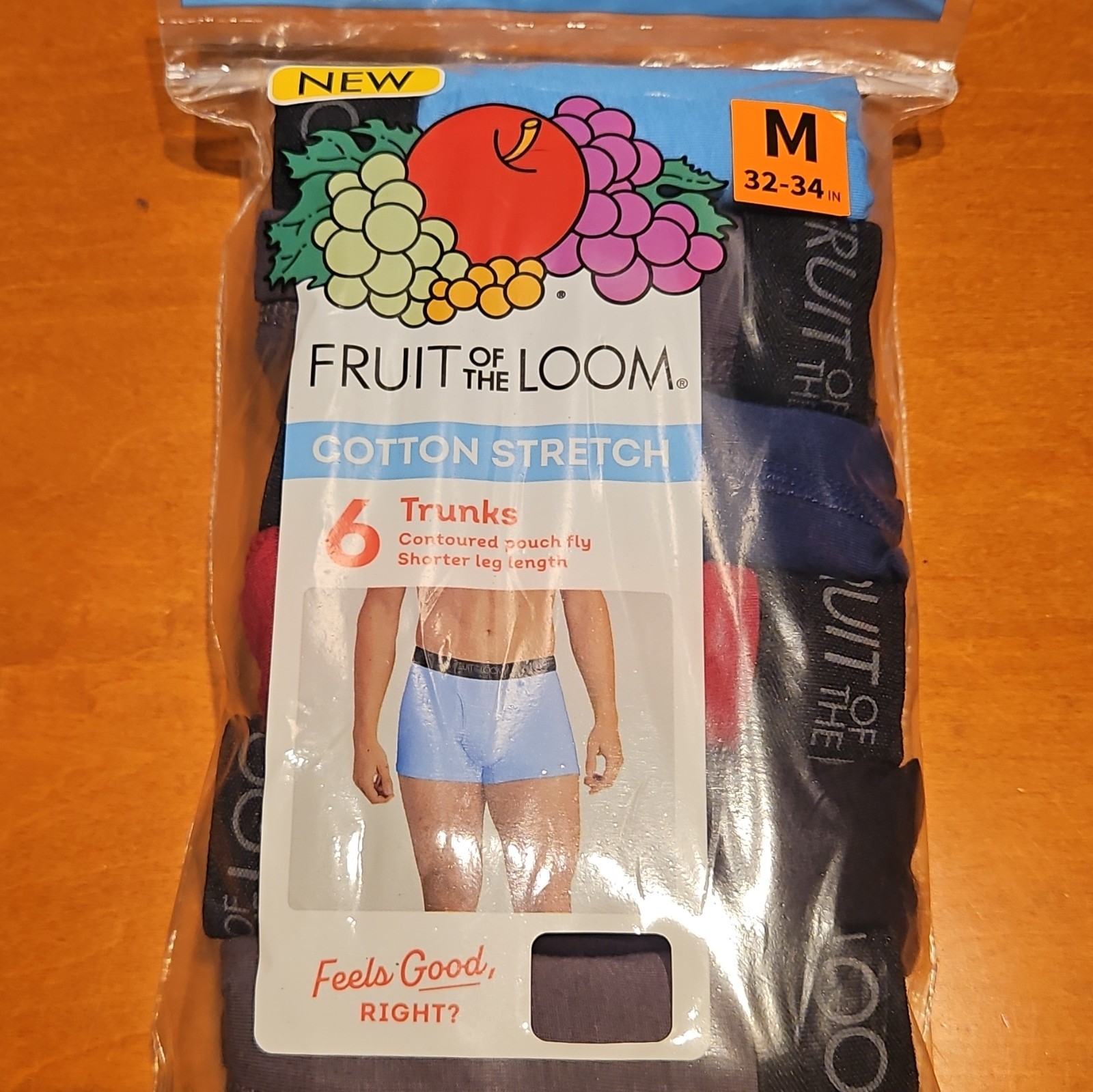 Fruit of the Loom Men’s Cotton Stretch Trunk Underwear 6-Pack M 32-34
