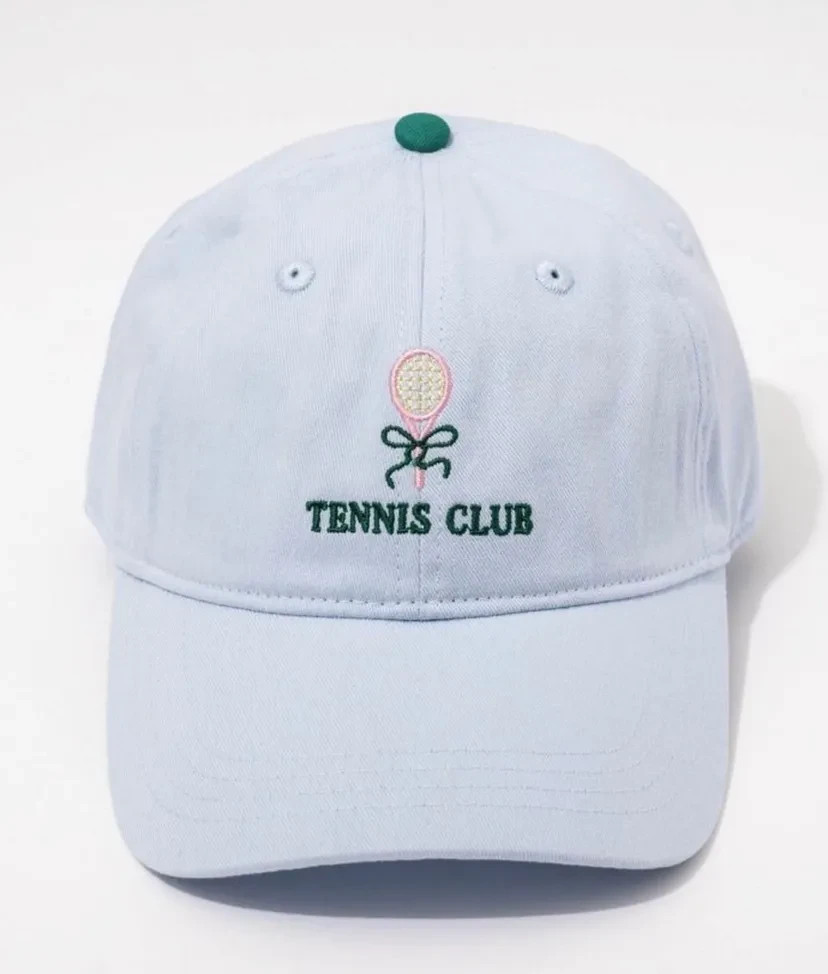 Tennis Club Hat – Frasier Sterling Blue/Green: Cream Cotton