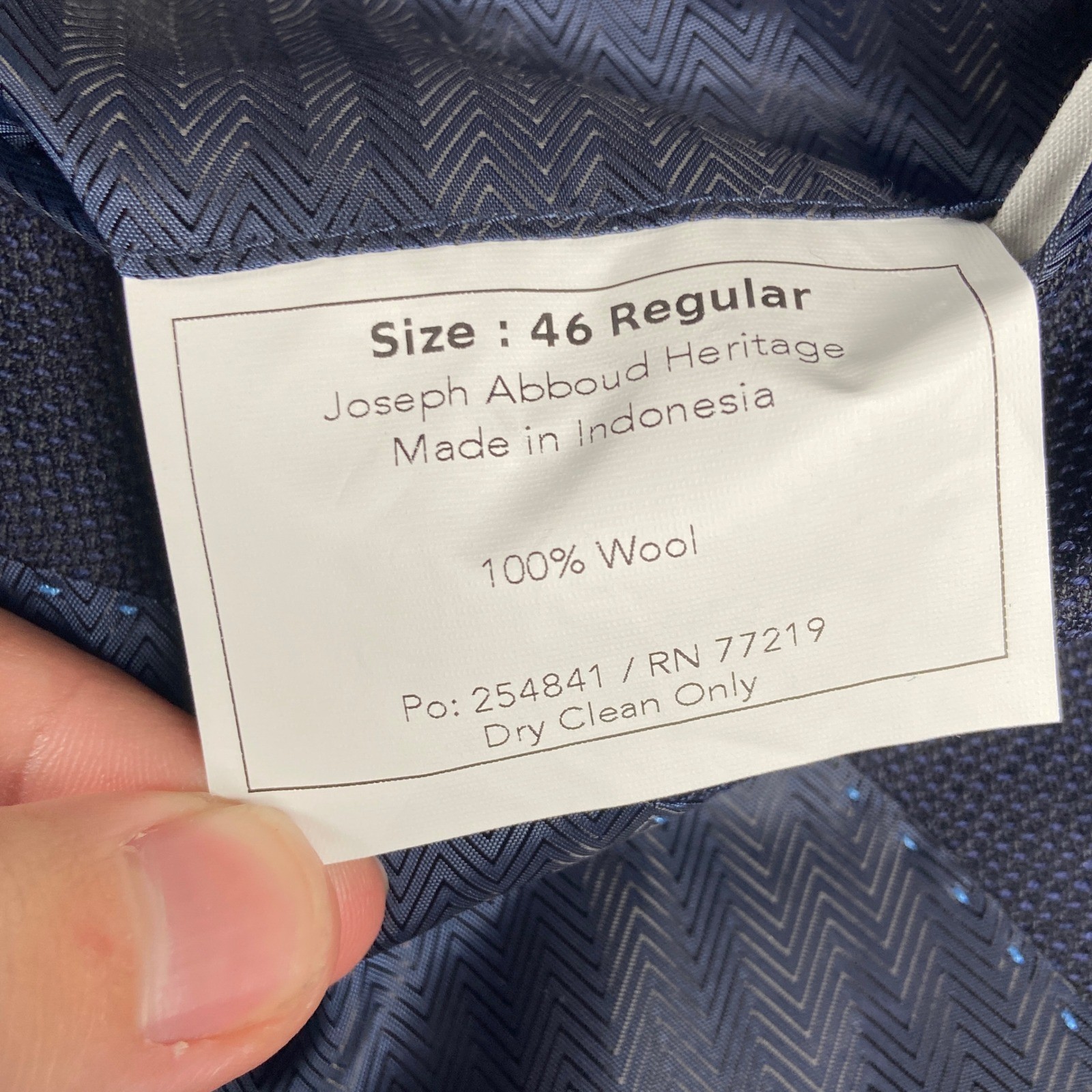 Joseph Abboud Heritage Blazer Mens 46R Navy Blue Reda Italian Fabric Wool Jacket