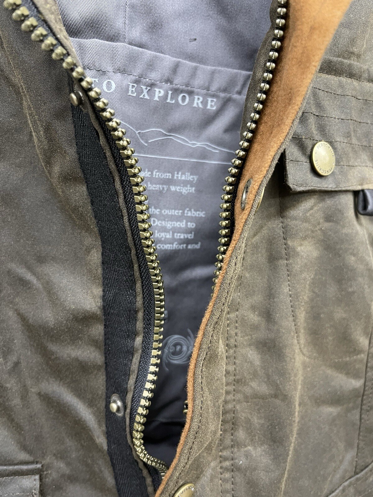 PEREGRINE Bexley Waxed Water Resistant Cotton Jacket Brown Choose Size NWT
