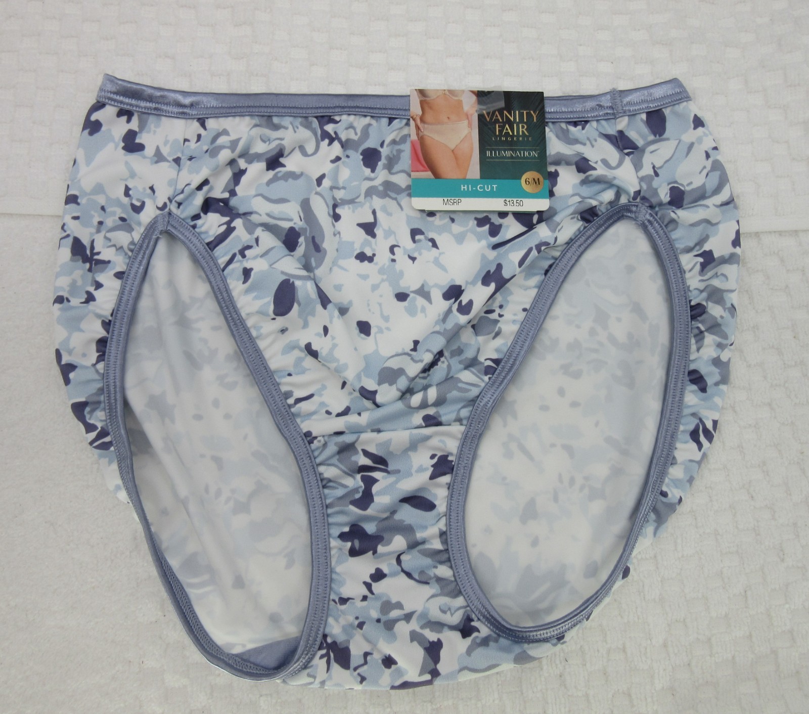 NWT set /3 VANITY FAIR ILLUMINATION HI CUT 13108 MAUVE BLUE FLOWER COSMO GARDEN