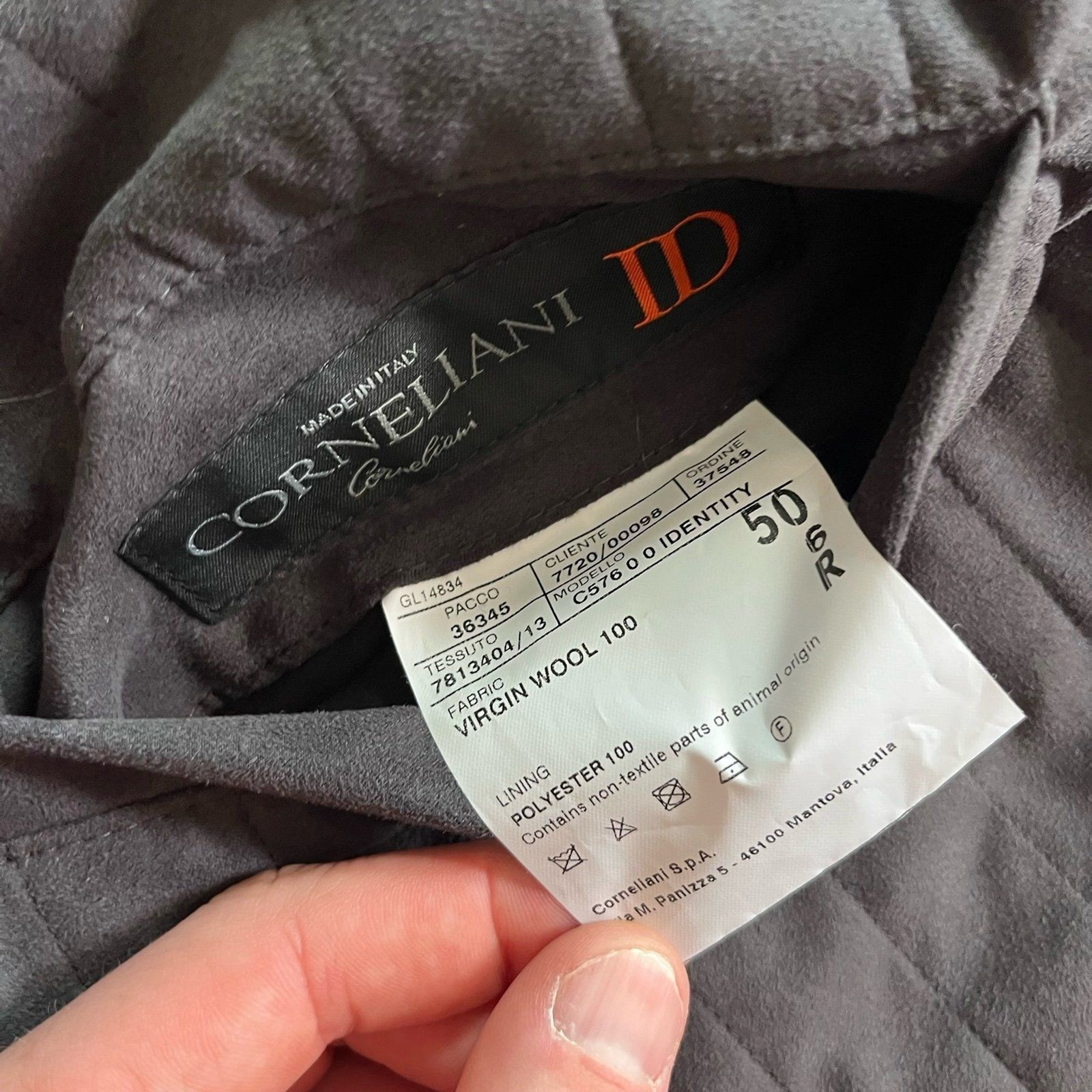 Corneliani ID Reversible Vest Size 50 R Gray Black Herringbone Wool Quilted
