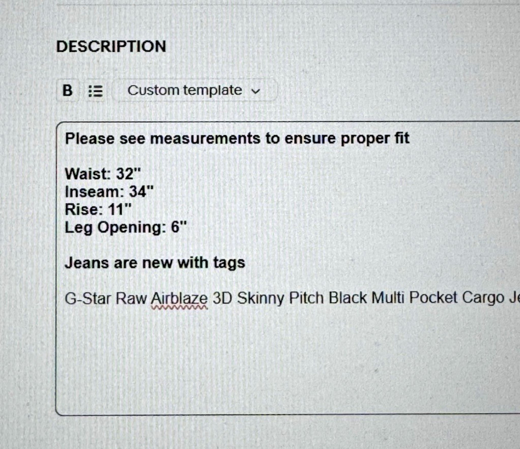 G-Star Raw Airblaze 3D Skinny Pitch Black Multi Pocket Cargo Jeans Mens 32×34
