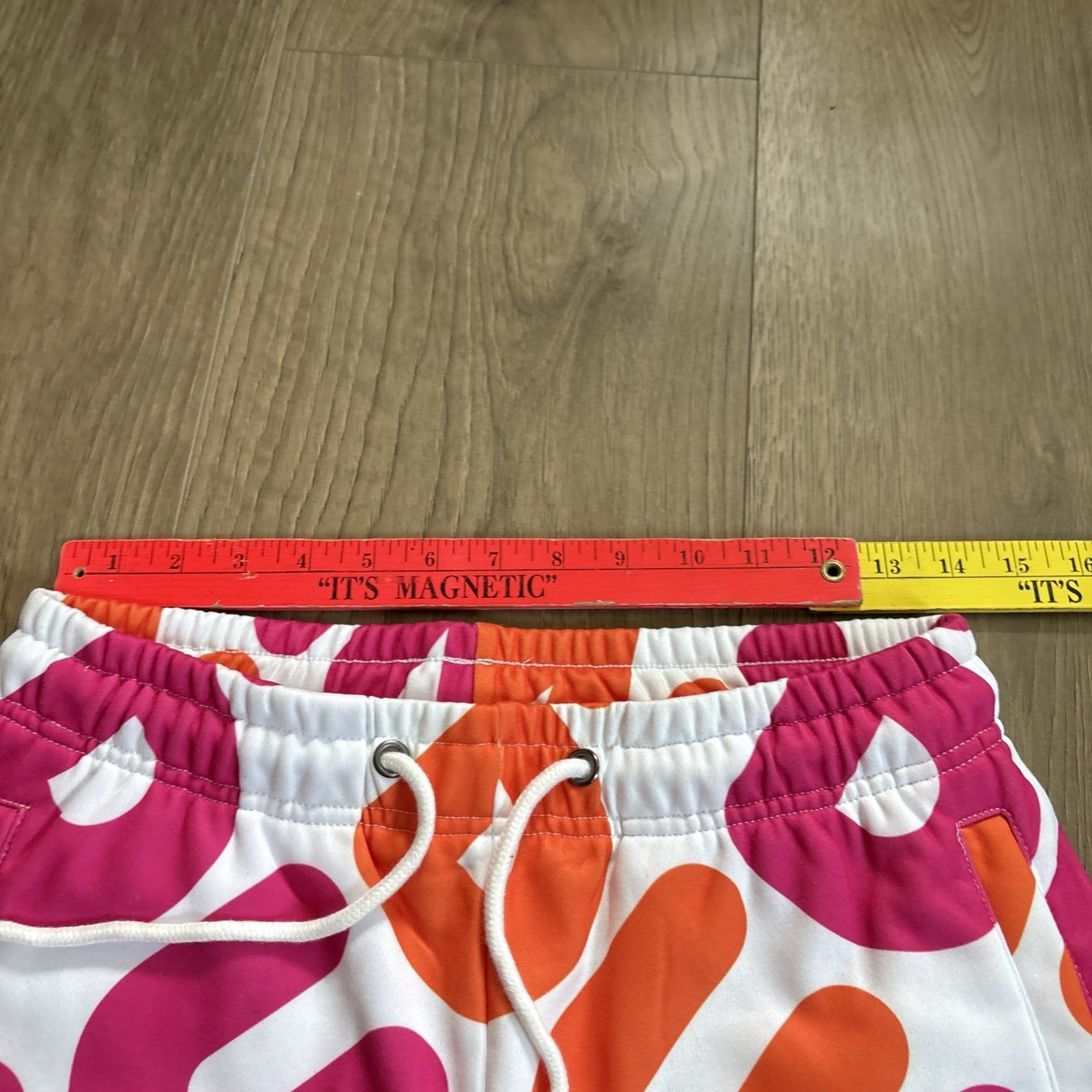 Dunkin Donuts Logo Pajama Lounge Pants Pink Orange Drawstring Y2K Unisex