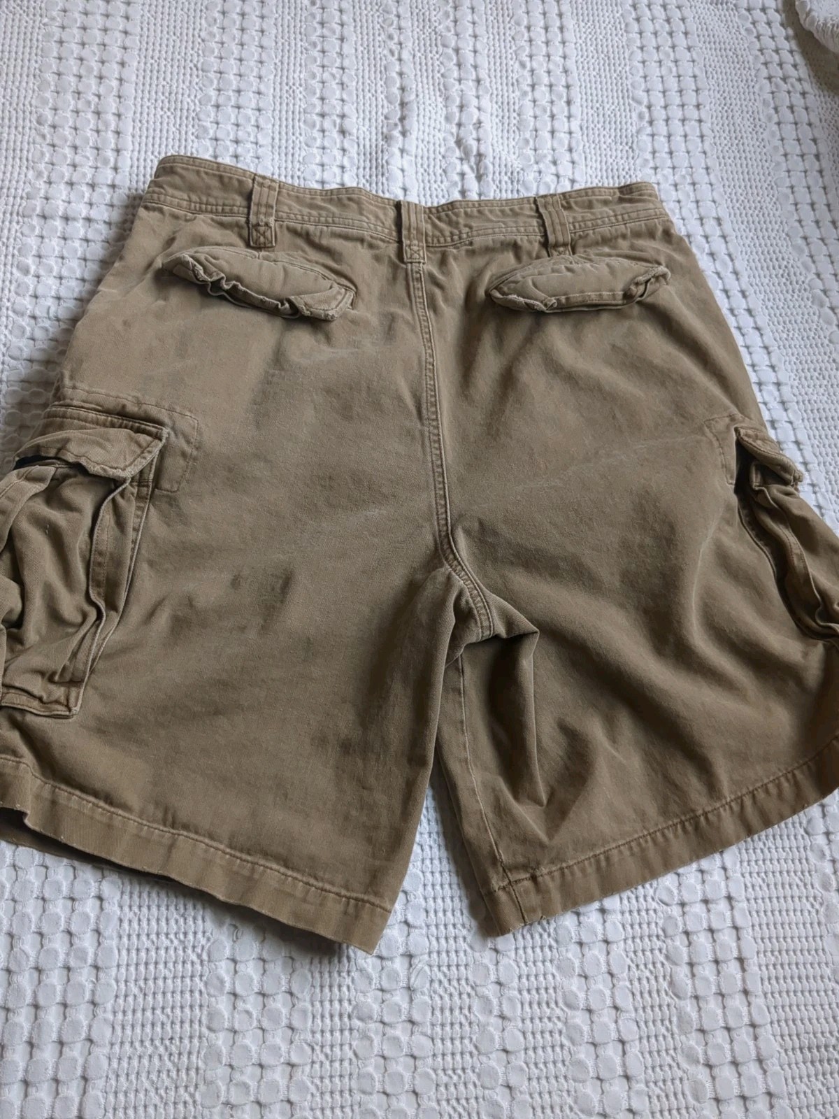 Vtg Abercrombie & Fitch Cargo Shorts Size 34 Tan Waist 33″ Inseam 9″