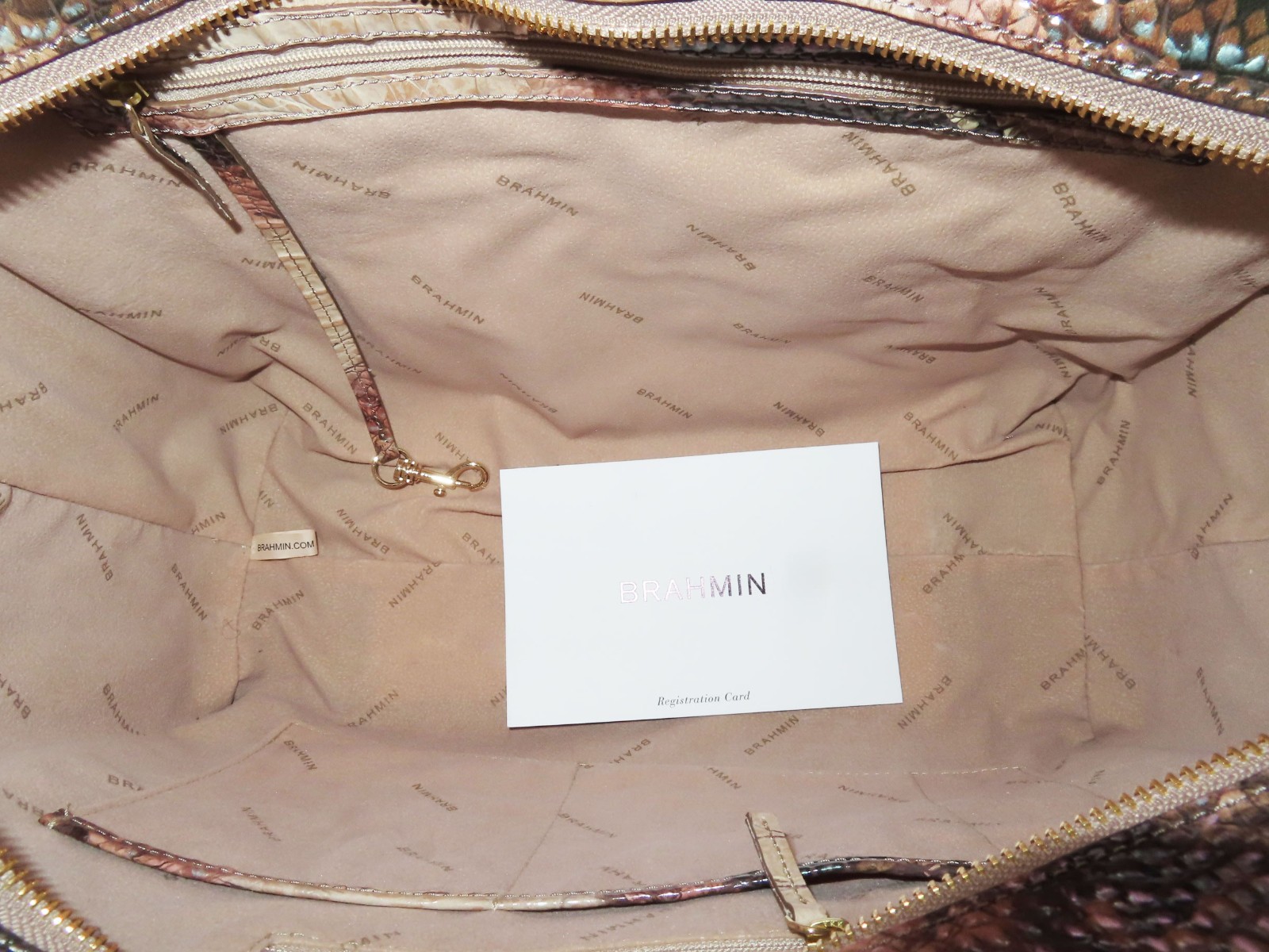 BRAHMIN Rare DIAMONDBACK OMBRE SNAKE Metallic Beige Purple Pink ASHLEE TOTE NWT