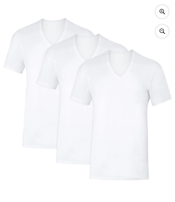 Hanes Sweat Block Men’s V-Neck Undershirt Tagless White S 3 Pack