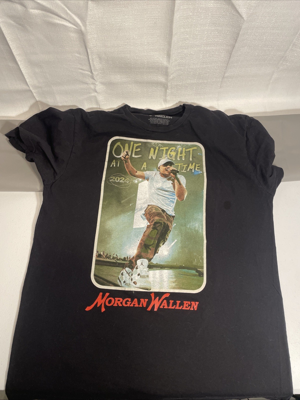 Morgan Wallen Shirt Mens XL Black 2024 Tour One Night At A Time Country Concert