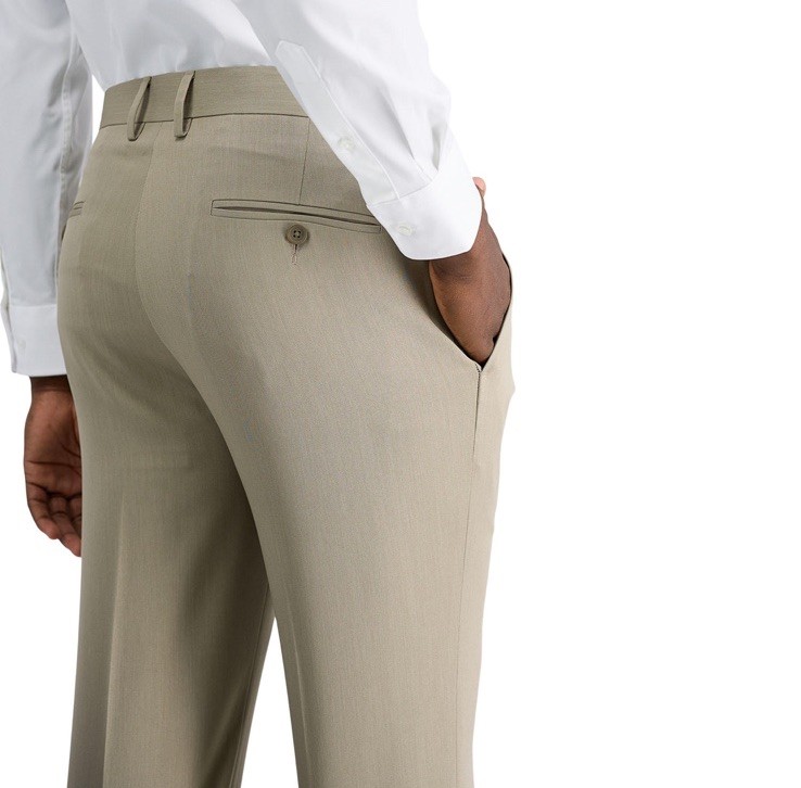 Kenneth Cole Reaction Slim Fit Pant size 32 X 29 Flat Front Oatmeal NEW