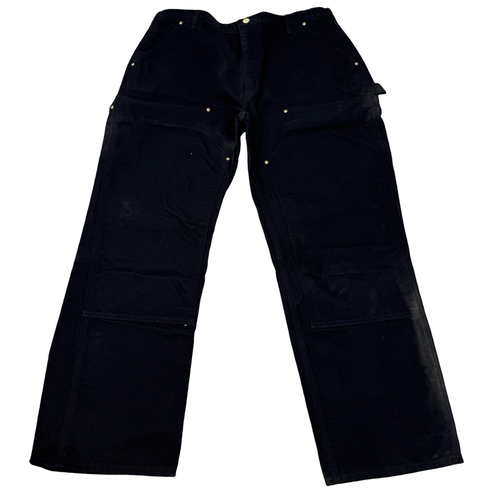 Vintage Carhartt B01 BLK Original Loose Fit Black Double Knee Pants 40W 30L USA