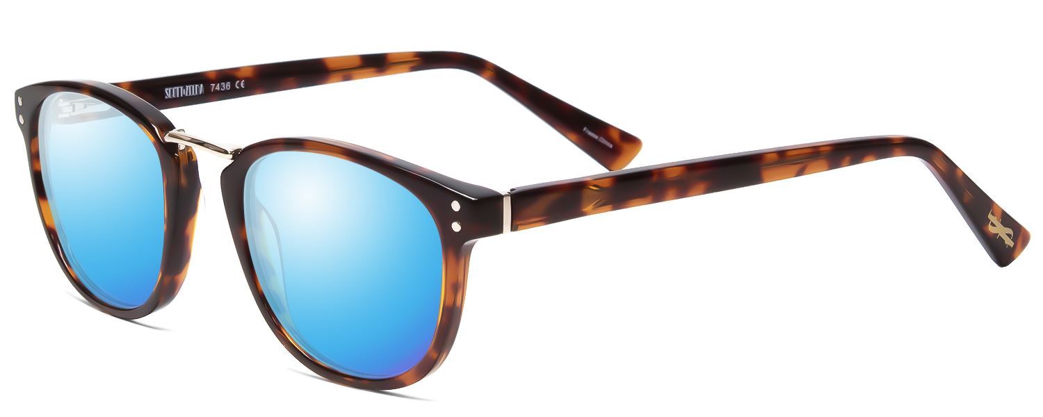 Scott&Zelda SZ7436 Unisex Polarize Sunglass Oval Tortoise Brown Gold Silver 49mm