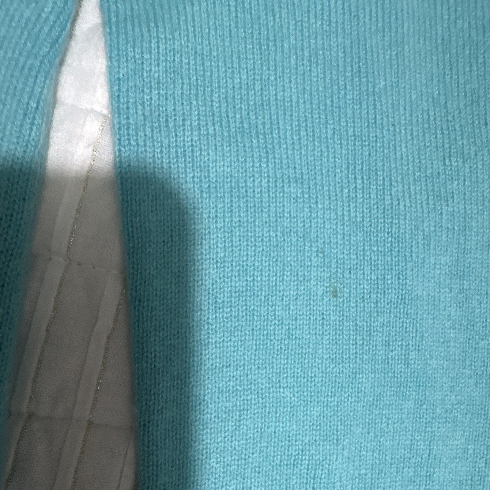 Peck & Peck Blue Solid Knit 100% Cashmere V-Neck Pullover Sweater Women M