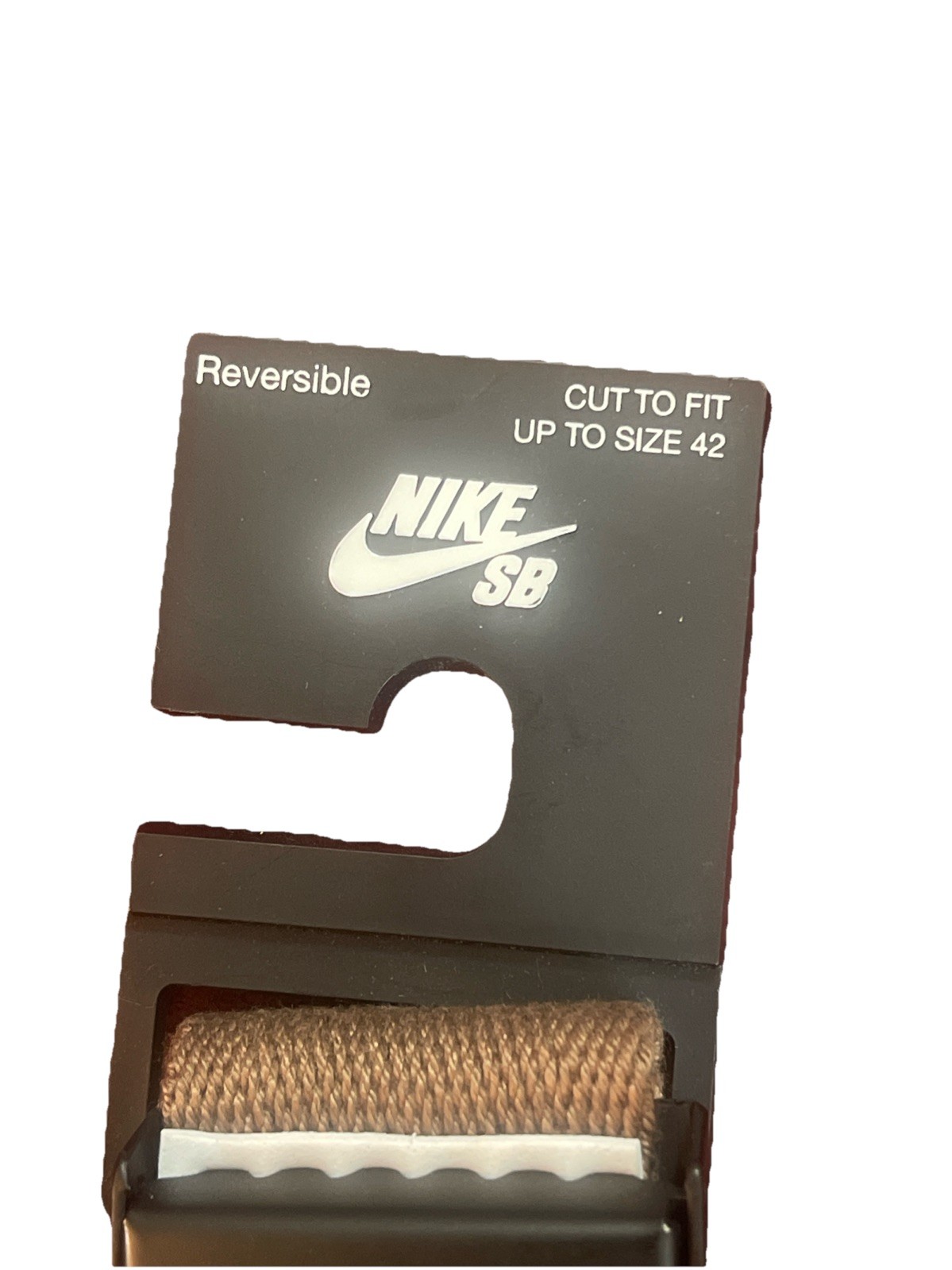 Nike NEW Mens Swoosh Adjustable Brown Web Waist Belt Up To 42″ One Size Fit Most