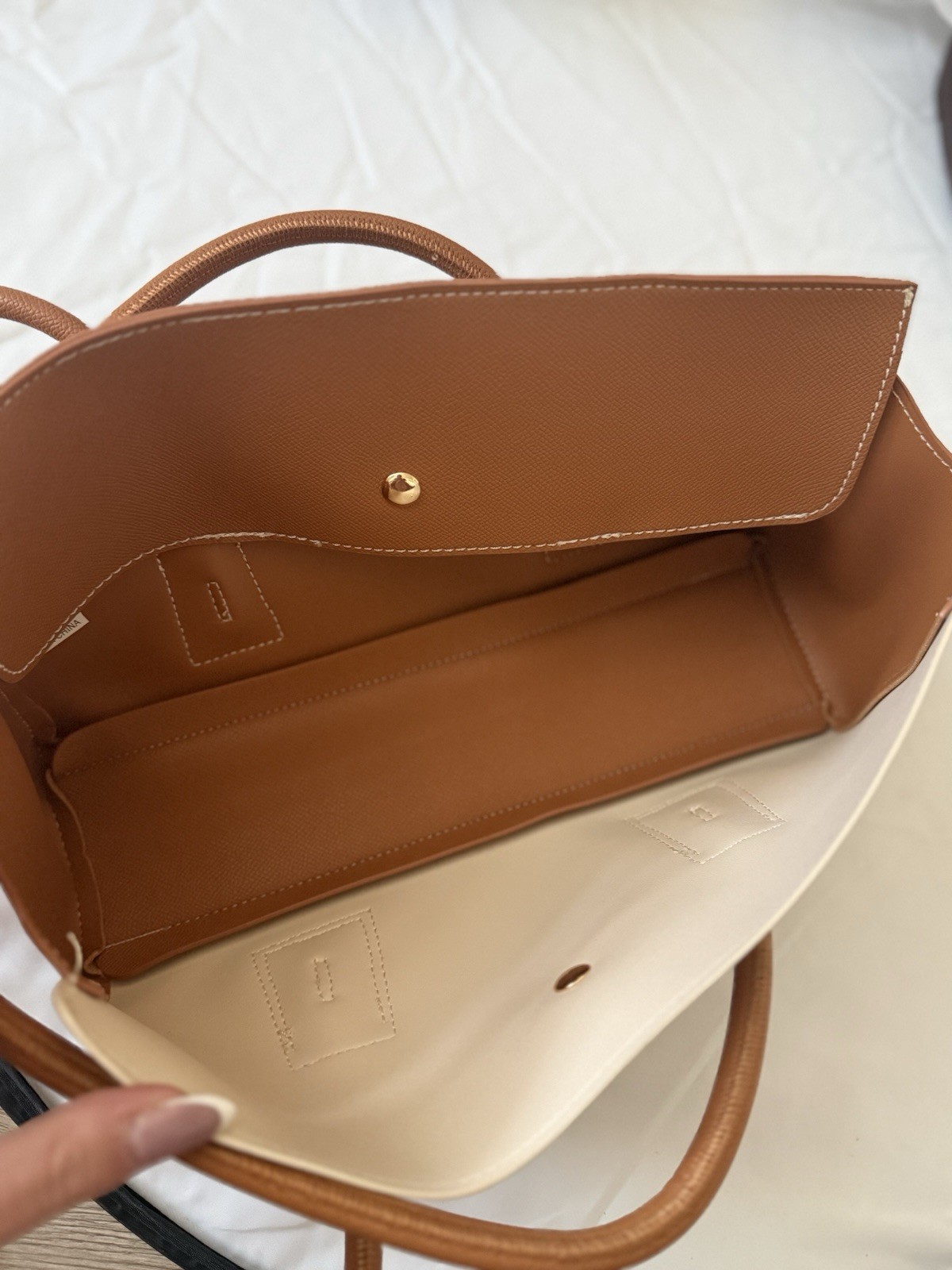 Summer Eco-Leather Shoulder Bag Beige & Brown Women’s