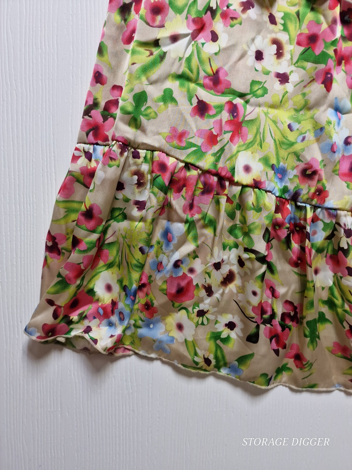 Old Navy Maxi Dress Womens Small Multicolor Floral Ruffle Spaghetti Strap Preppy