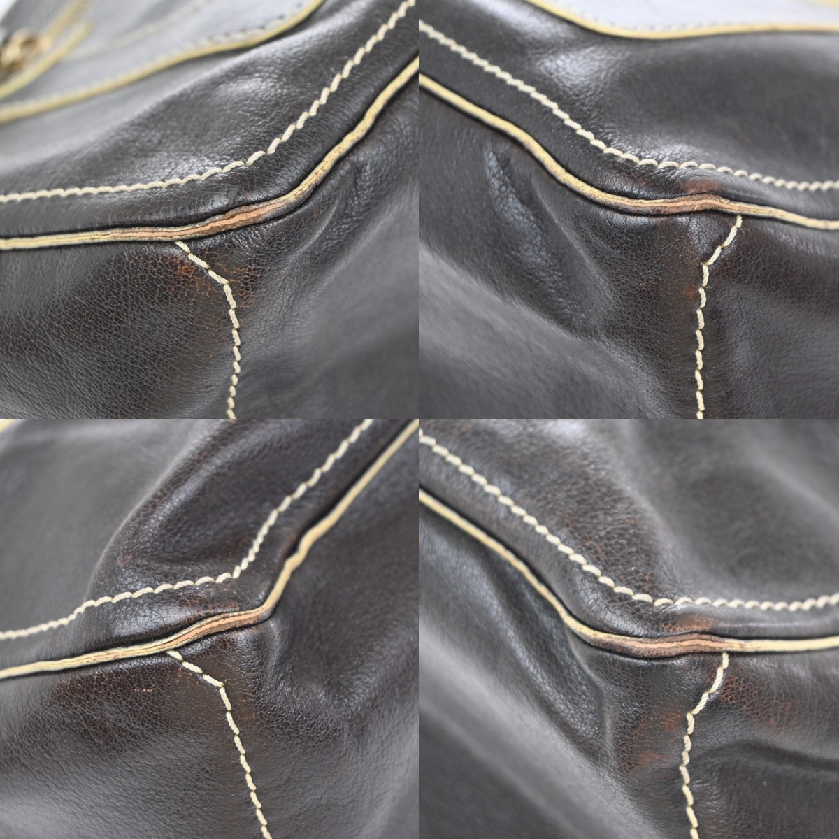 CELINE Logo Boogie Hand Bag Leather Brown GHW Italy 61EG236