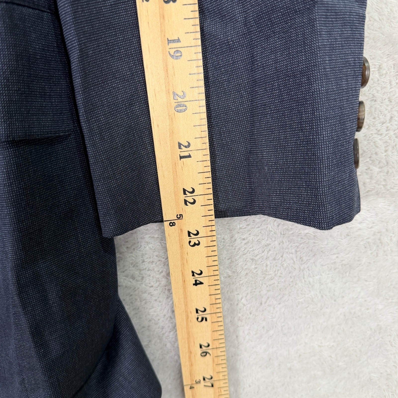 Brooks Brothers Mens 40S Short Slim Fit Suit Navy Scottish Shetland Wool 32×29