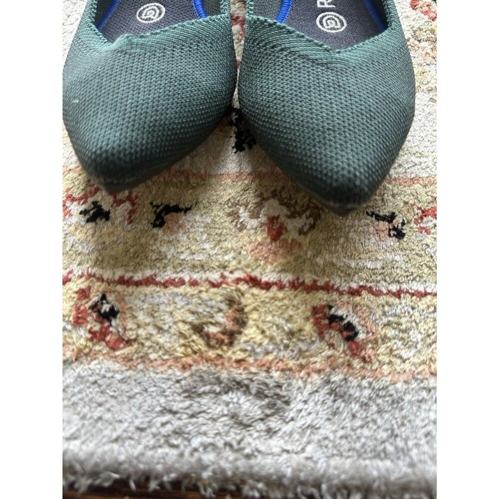 Rare Rothy’s Women’s Knit Pointed Toe Slip-On Flats Comfort Lightweight Green 7