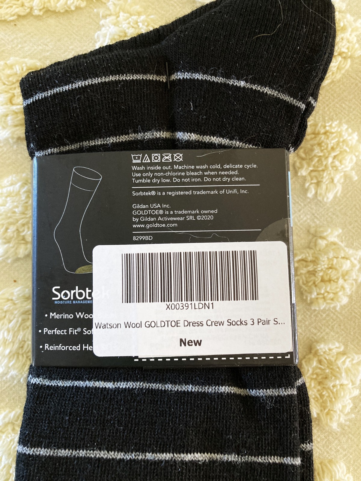 Watson Wool Gold Toe Men’s Merino Wool Blend Crew Socks (3Pair) Sz 6- 12 1/2 NWT