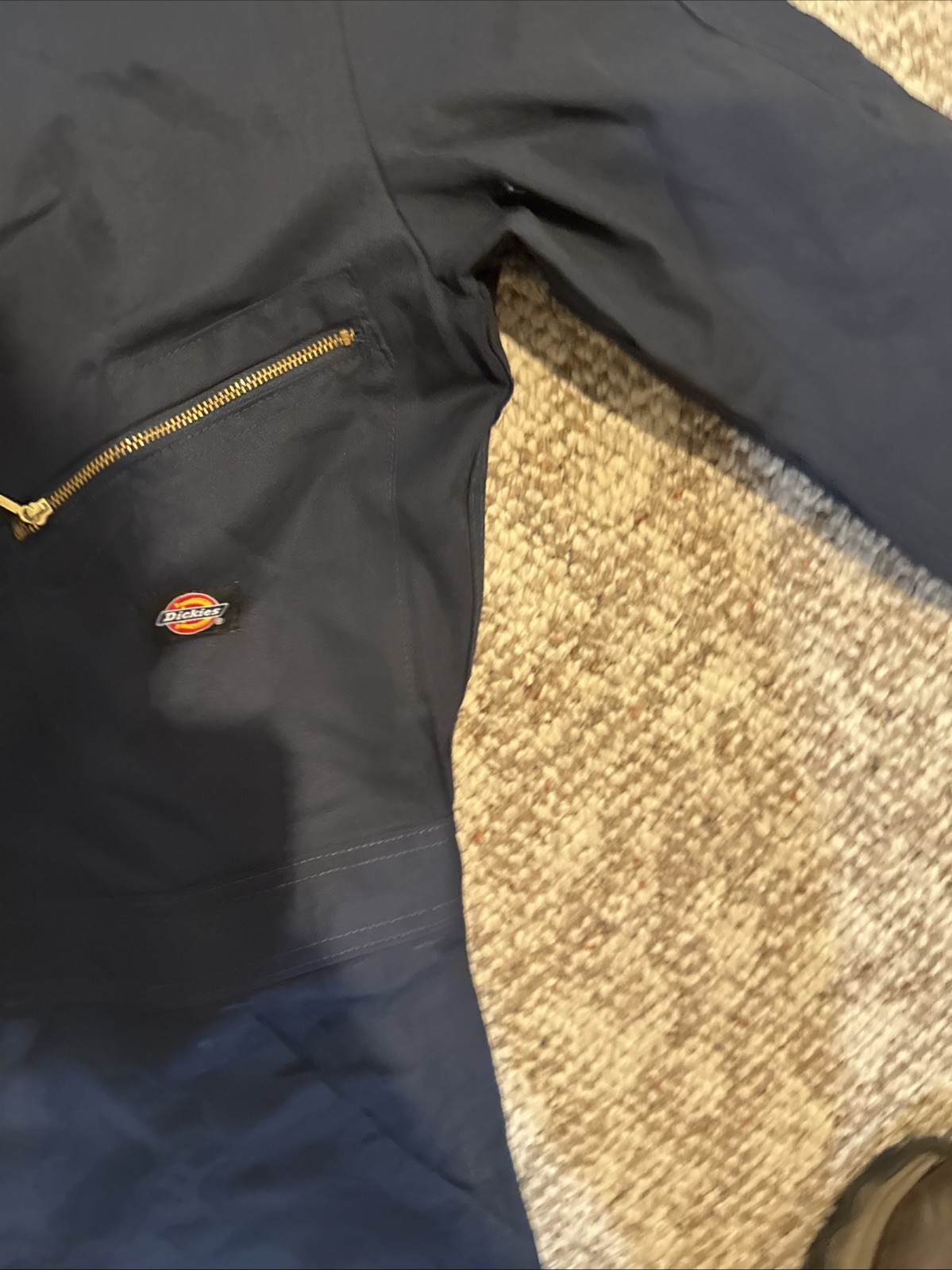 Dickies Long Sleeve Deluxe Coverall, Men L Reg (40×31) – Navy Blue Tool Pockets
