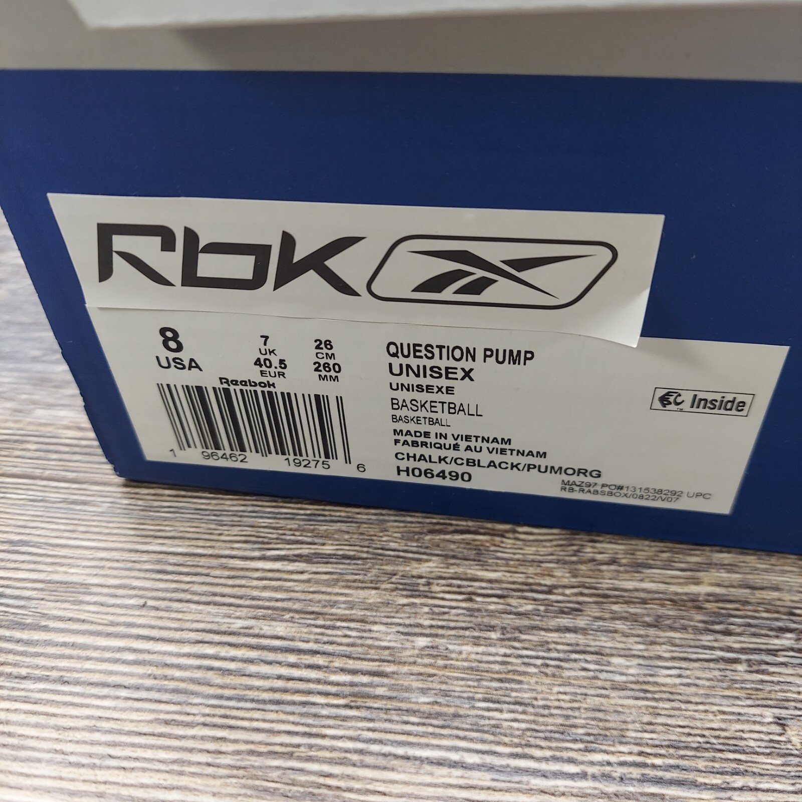 Reebok Question Pump Omni Lite White Black Sneakers H06490 Men’s Size 8