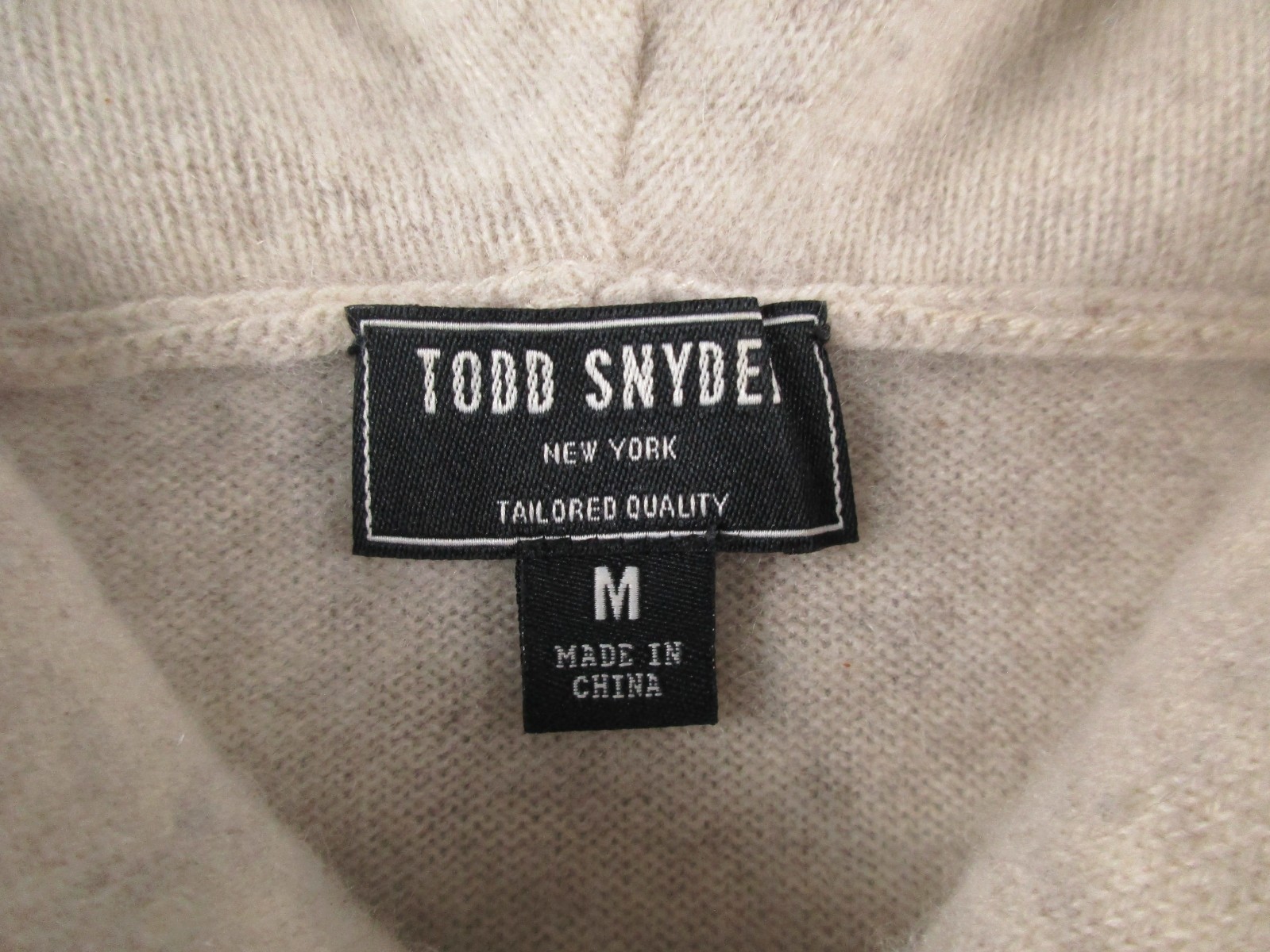 Todd Snyder Hoodie Mens Small Cream Off White Cashmere Pullover Quiet Luxury