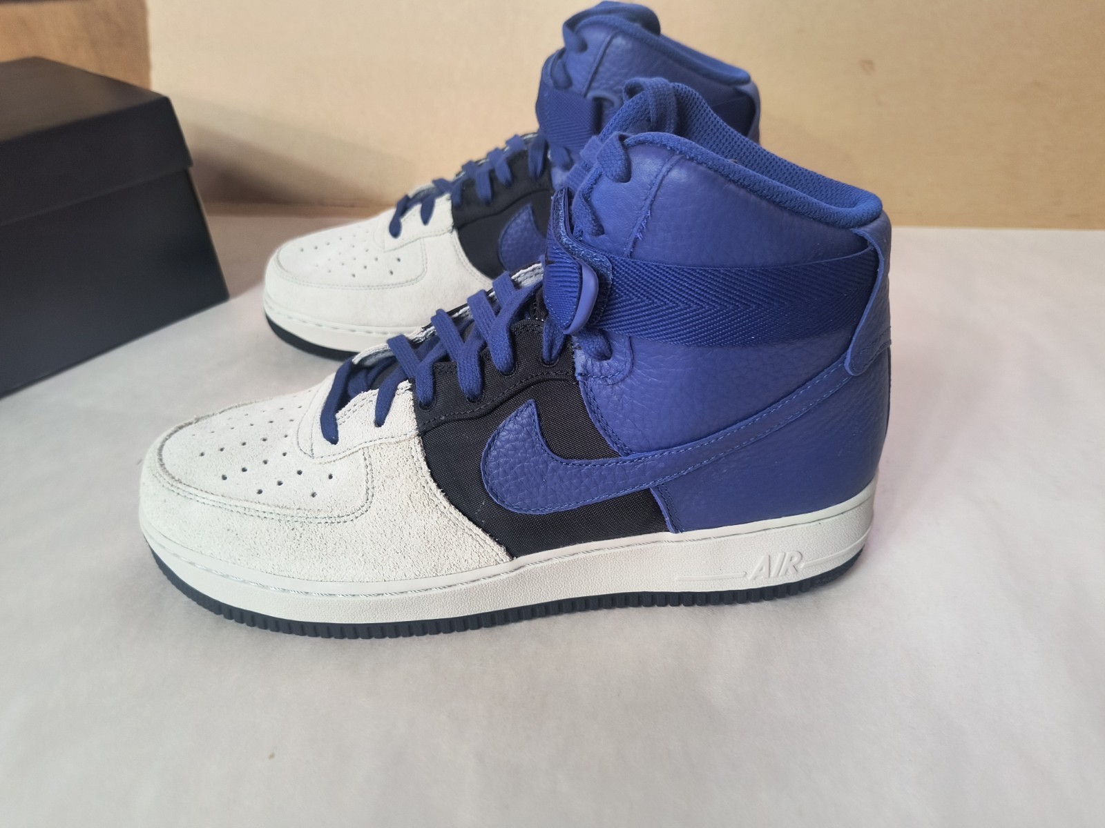 NEW Nike Air Force 1 High 07 Lv8 Platinum Deep Royal Blue 806403 009 NIB Sz 10.5