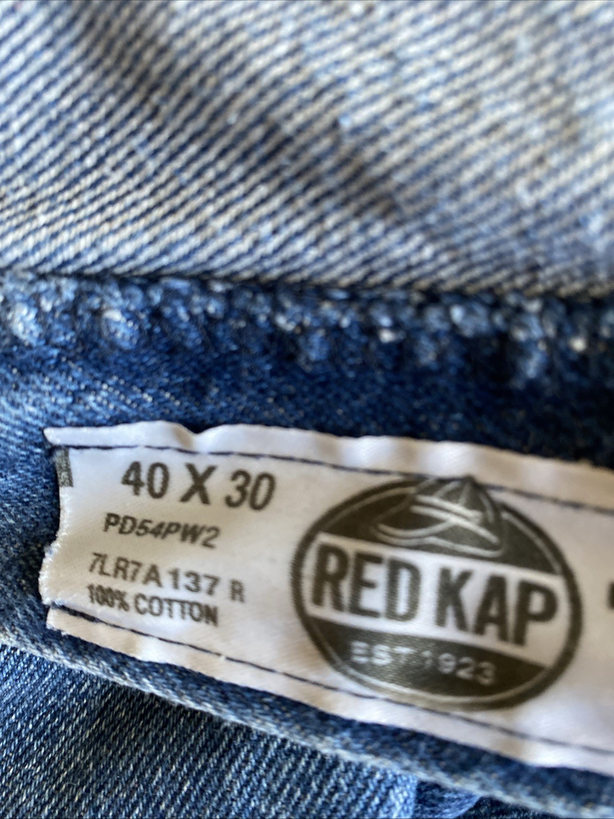 Red Kap Est 1925 Men’s Work Jeans 40X30”worn Spots And Small Stains For Outdoor