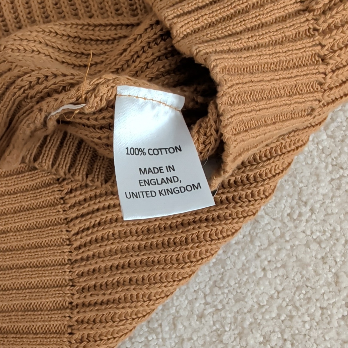 Peregrine Fisherman Sweater 1/4 Zip Pullover Cable England Brown Mens Large *