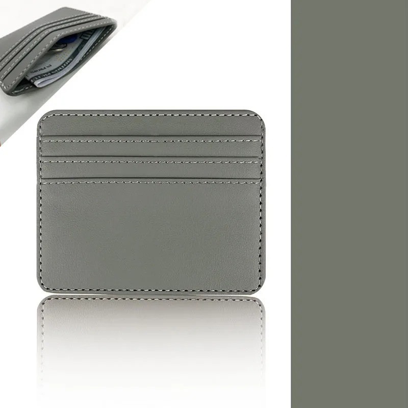 PU Leather ID Card Case – Slim Multi-Slot Holder for Bank/Credit Cards