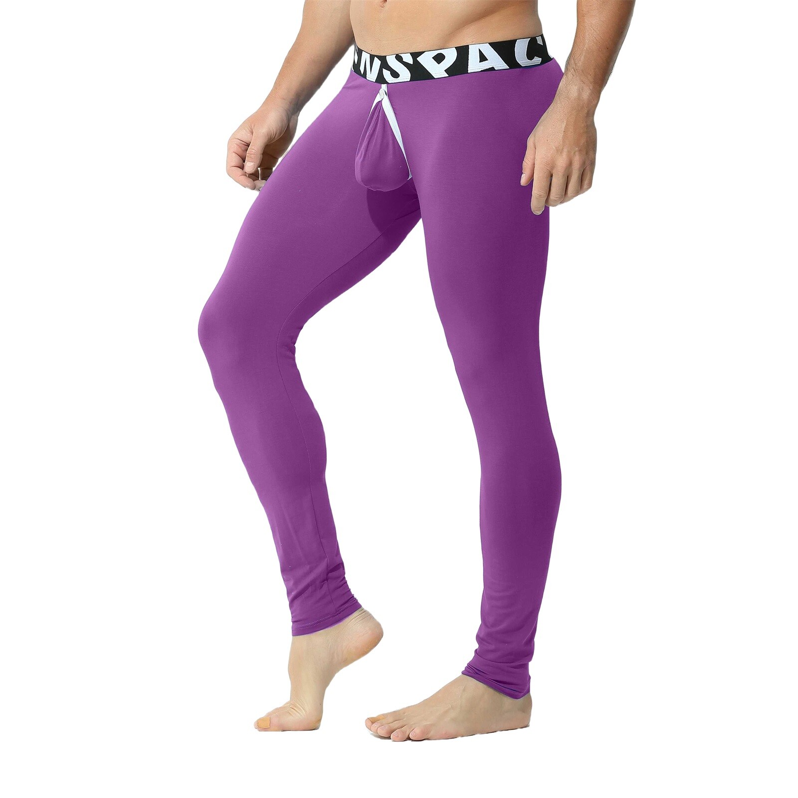 Men Sexy Thermal Long Johns Legging Pants U Convex Seperate Pouch Soft Underwear