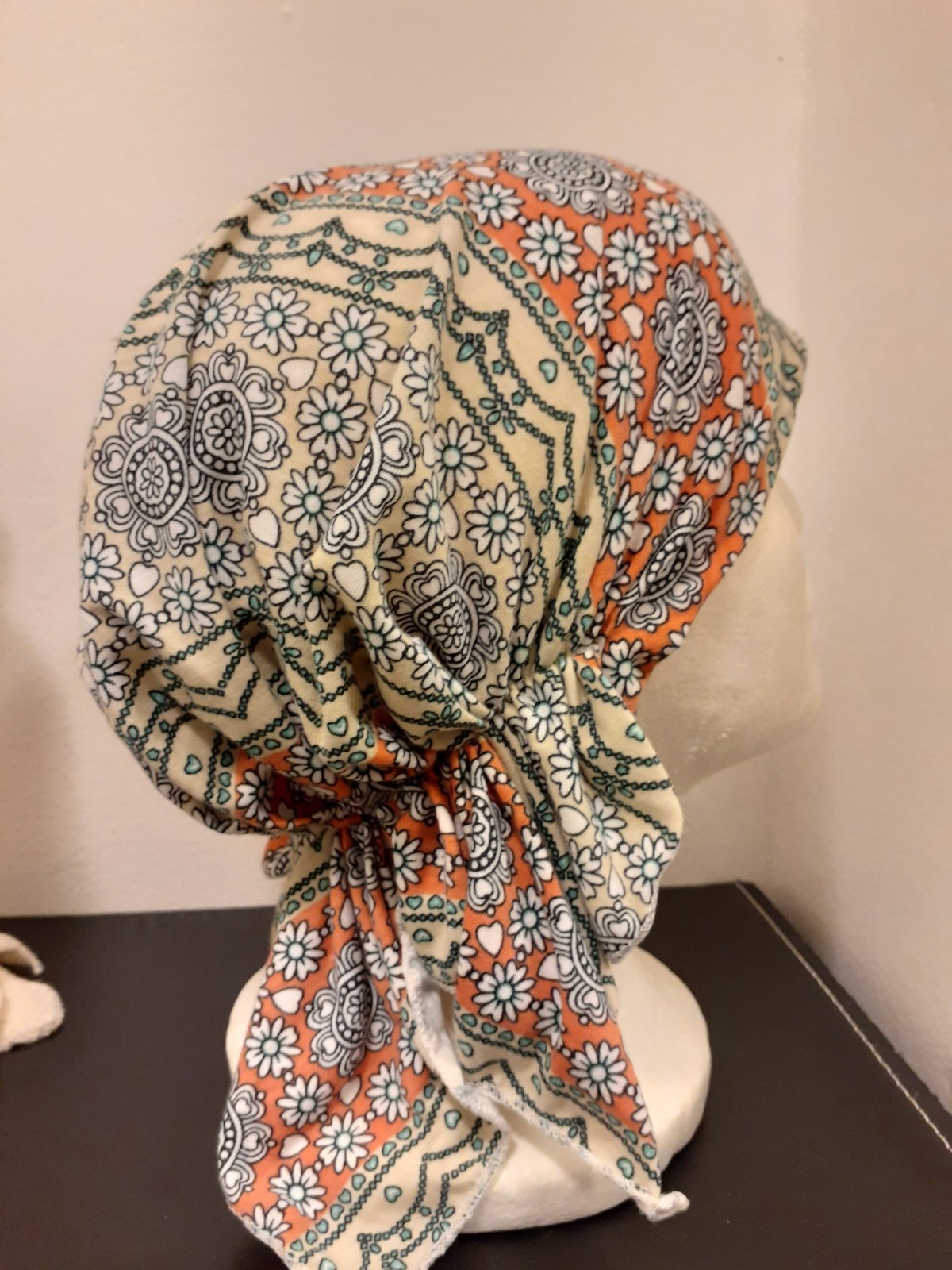 Mixed Lot of 2 Fabric Head Gears/Bonnet with Chin Strap and 1 Cross Body Bag