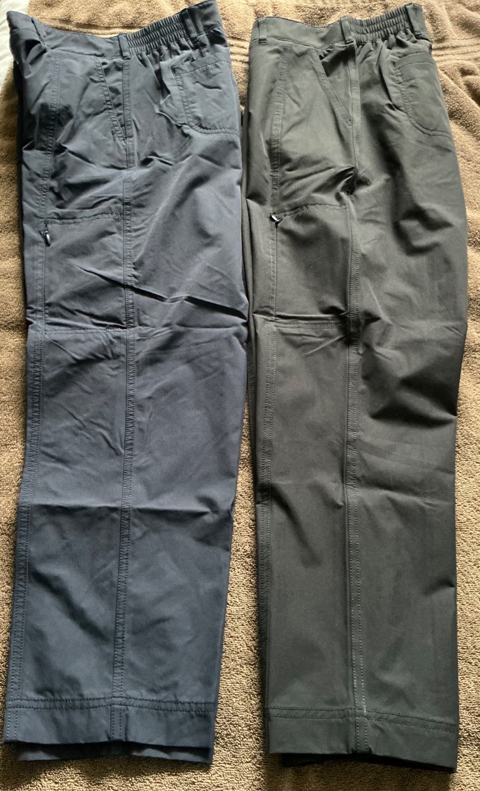 Lot of 2 Kirkland Signature Ladies Travel Pants Sz 8 – Black + Navy Blue – $20