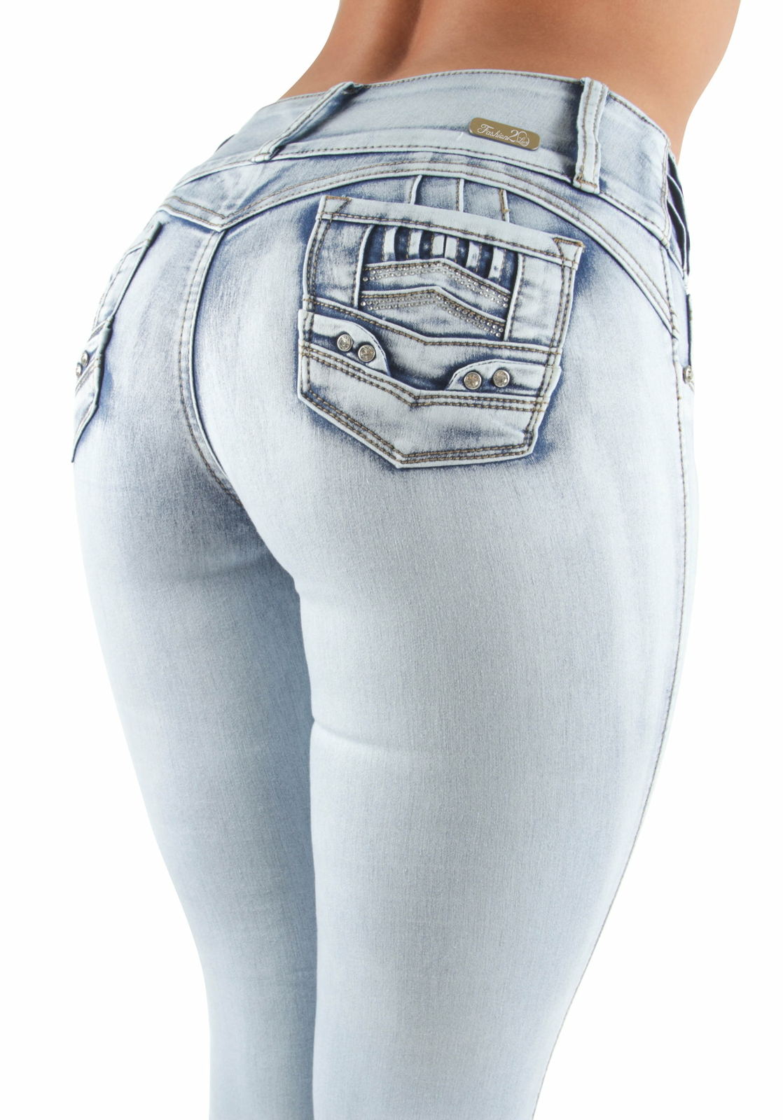 Women’s Juniors / Plus Size Colombian Design Butt Lift Mid Waist Skinny Jeans