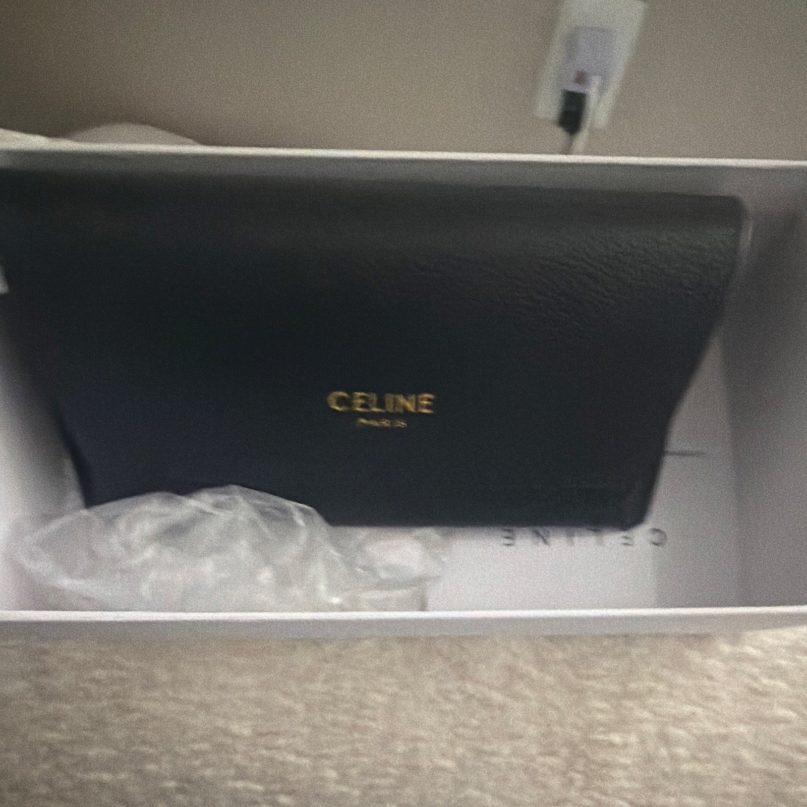 CELINE Women’s Oversized Oval Sunglasses Black Frame/Black Tinted Lens Logo