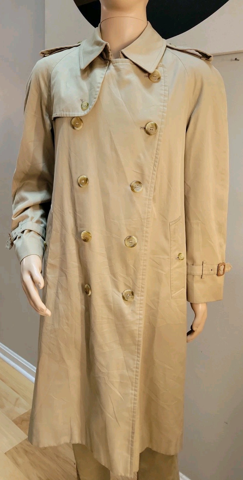 Vtg Burberry’s Trench Coat Nova Check Lined Made in England Mens 42S *flaw