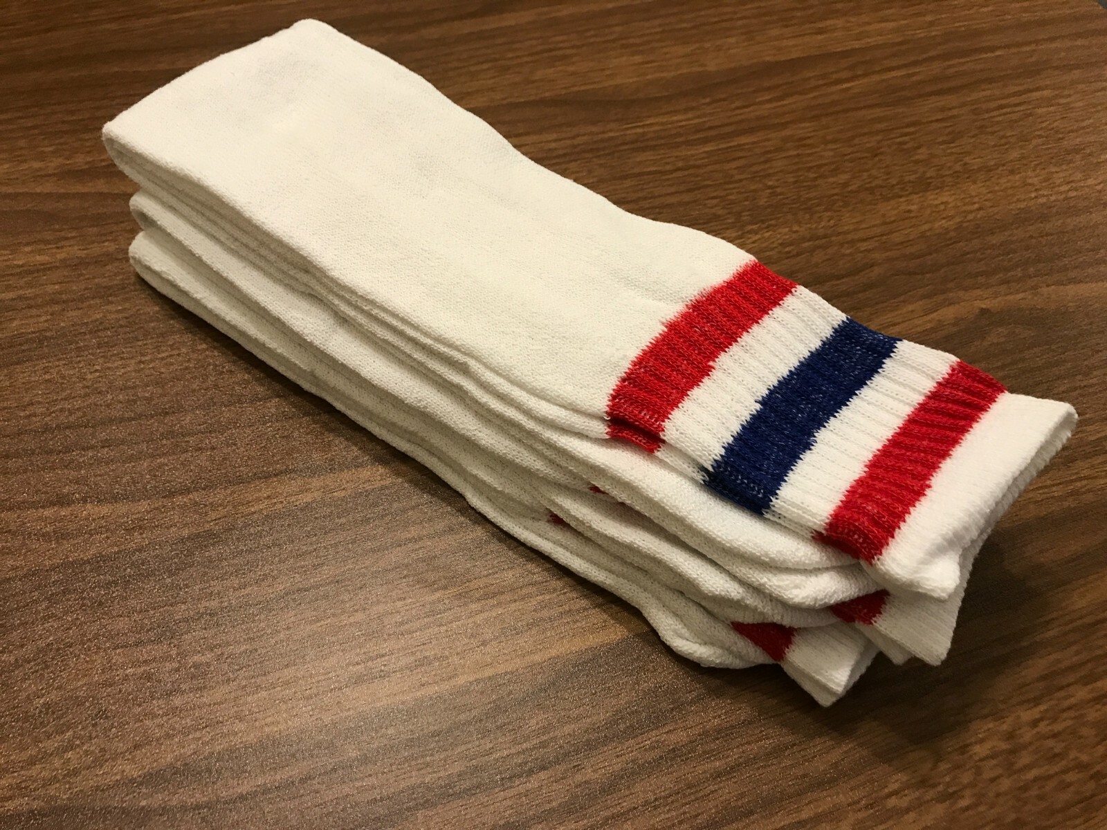 Yacht & Smith Cotton Tube Socks, Referee Style, Size 10-13 White W/Stripes