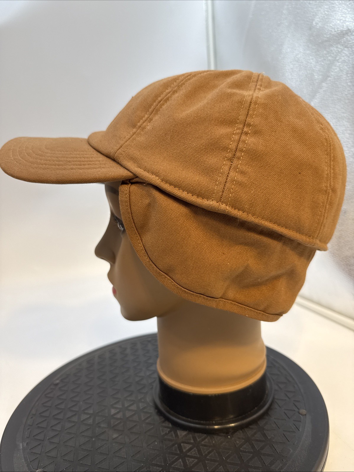 CARHARTT USA COLD WEATHER TRAPPER HUNTING CAP / HAT – EAR FLAP COVER TAN LARGE