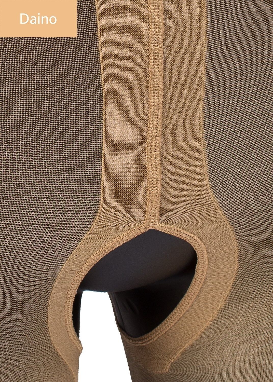 GIULIA INTIMO 20 DENIER SHEER CROTCHLESS PANTYHOSE SIZE: 5 XL NATURAL DAINO