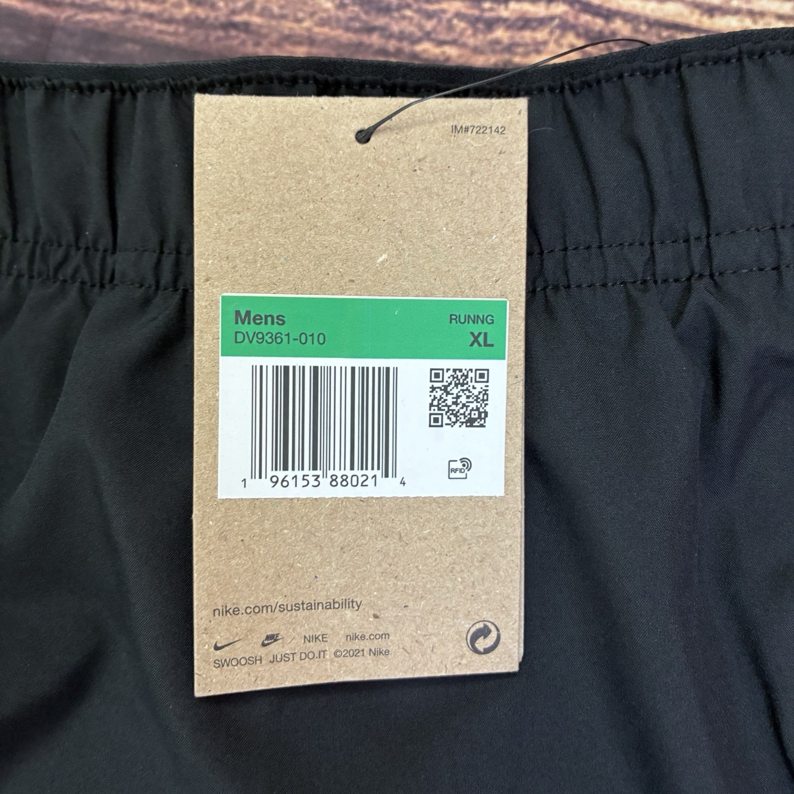 Nike Challenger Mens Running Shorts 9″ Brief Lined XL Extra Large Black DV9361
