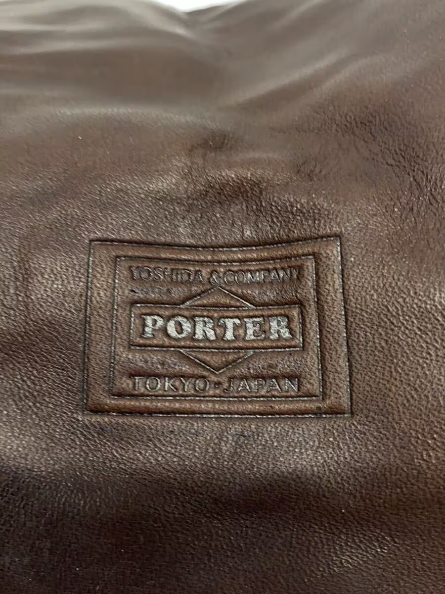 PORTER Boston Bag Leather BRW Solid FRANK 2WAY Boston Bag