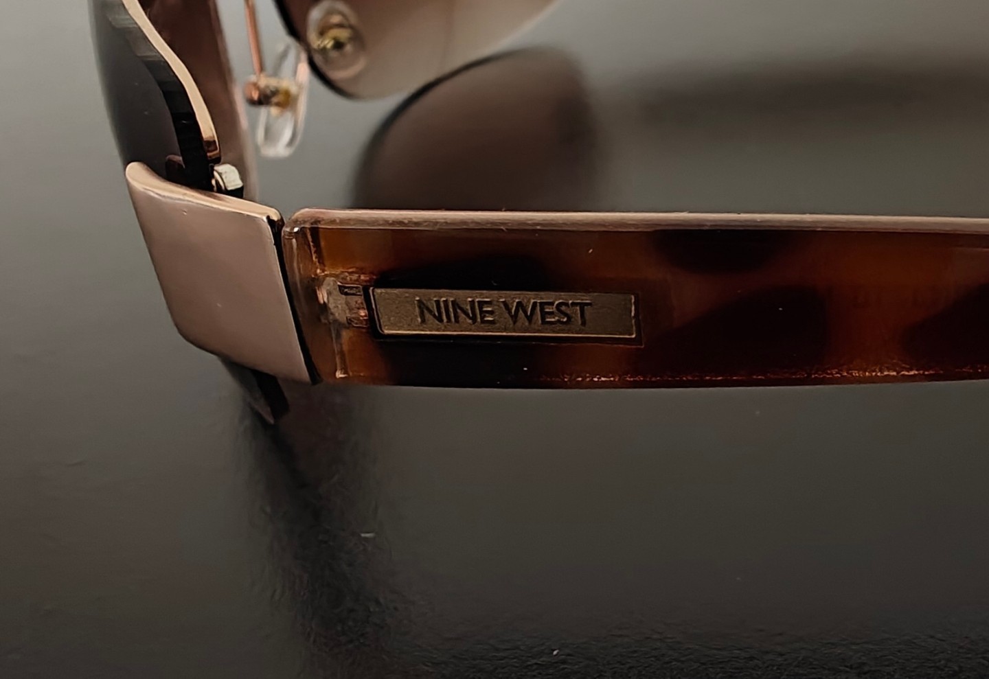 Nine West EW0816 Rimless Sunglasses Brown Gradient Lens Tortoise 120mm