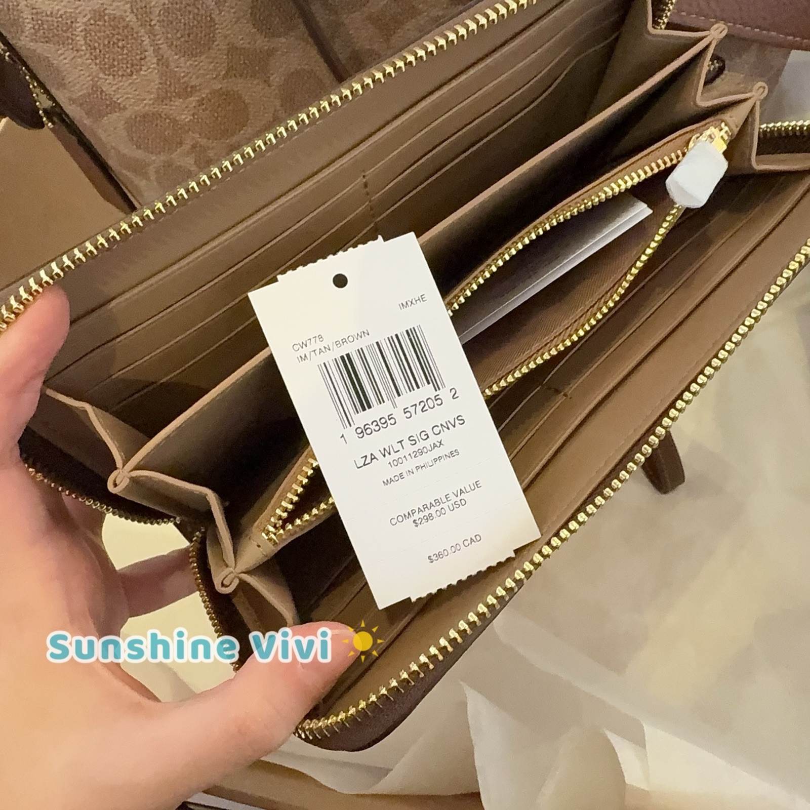 NWT Bundle Coach Jude Duffle Bag CBH20 & CW778 Long Wallet Gold/Tan/Brown Box