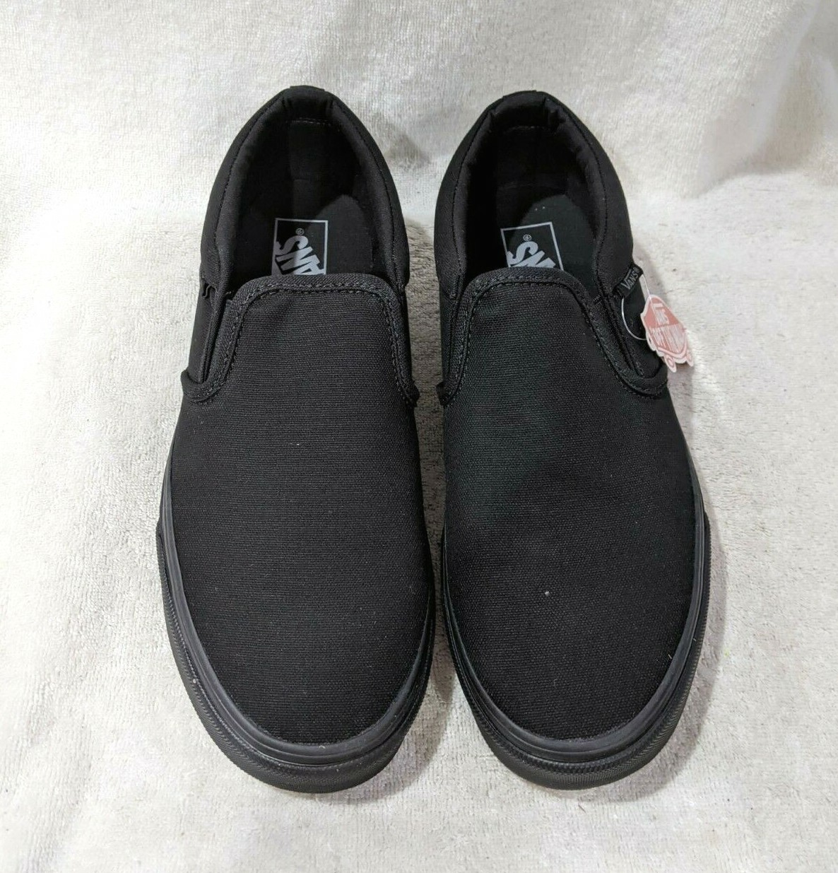Vans Men’s Asher Black Canvas Slip On Skate Shoes – Size 9.5/10.5/12 NWB