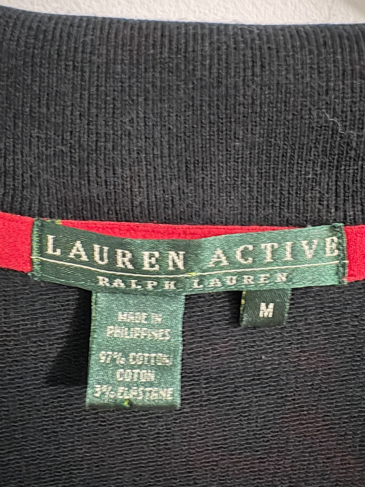 Lauren Active Ralph Lauren Womens Black w/Red Trim Full Zip Track Jacket Size M