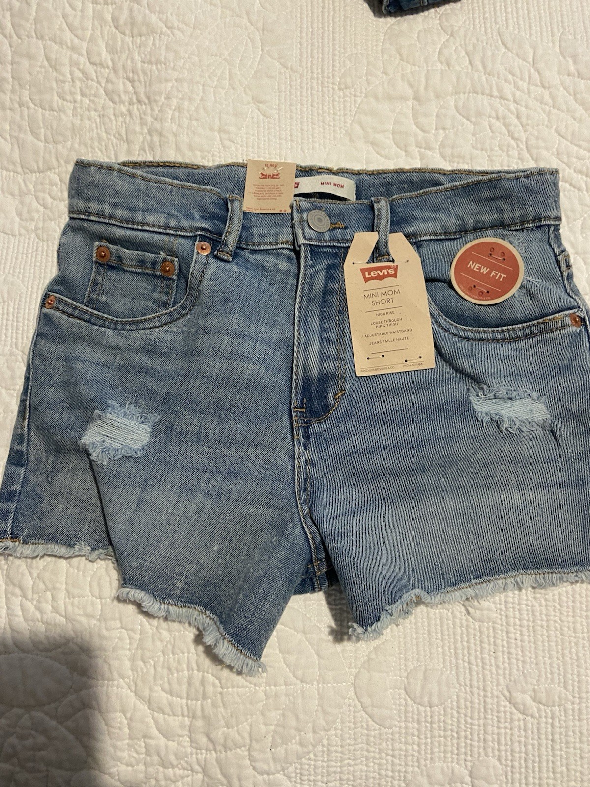 Levi’s High Rise Adjustable Waistband Stretch Mini Mom Shorts