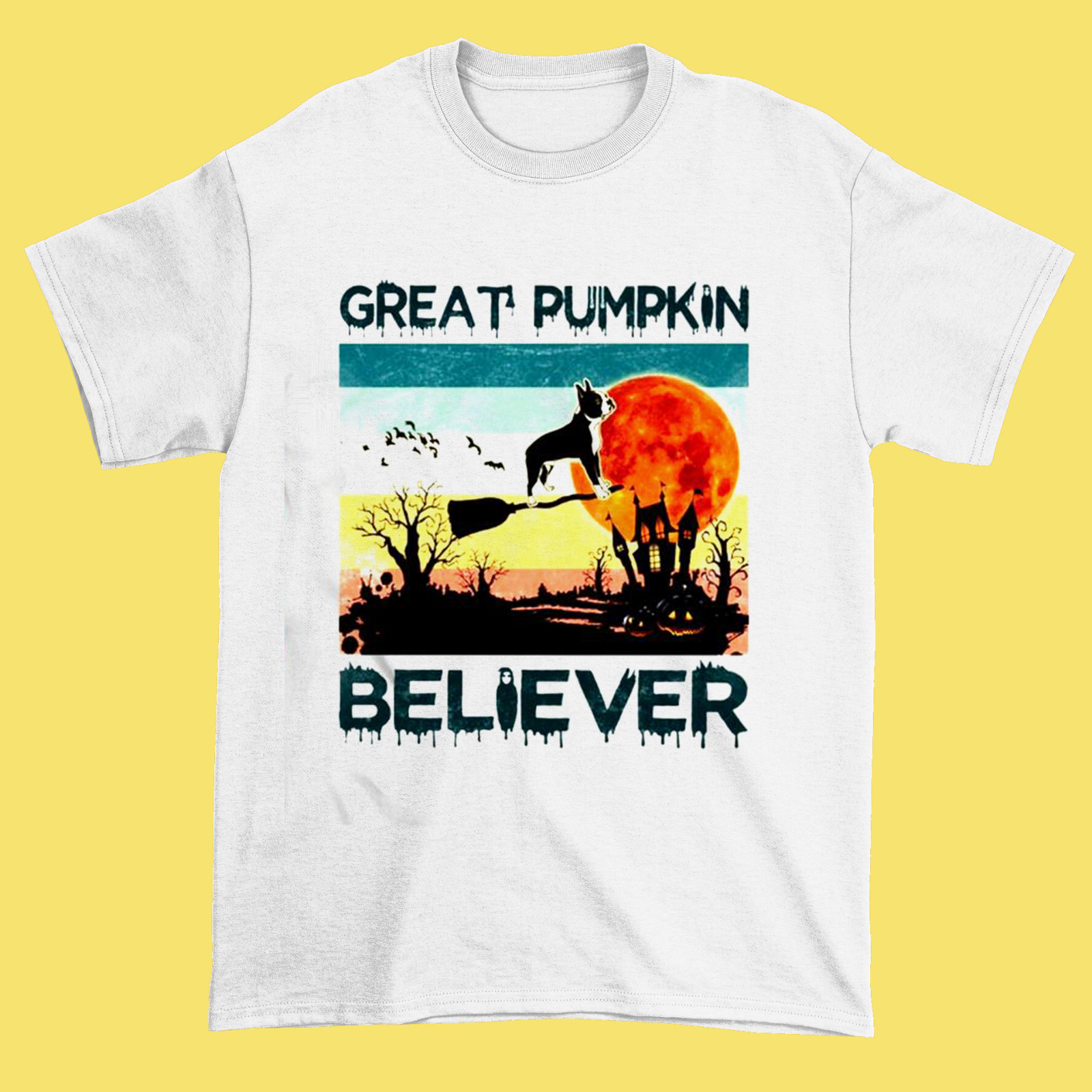 Pug dog Halloween Great pumpkin believer shirt White All size Shirt