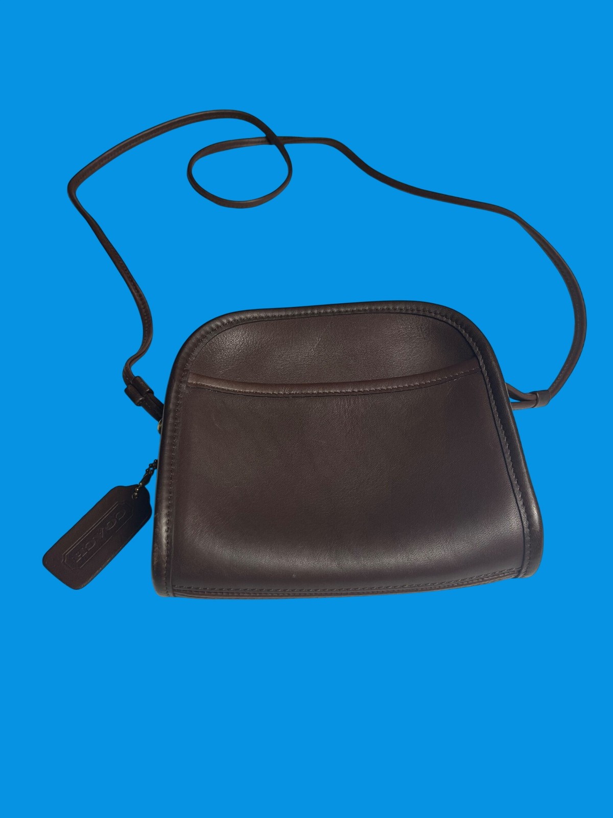 Vintage Coach Abby Brown Leather Mini Crossbody Bag #9017 Great Condition
