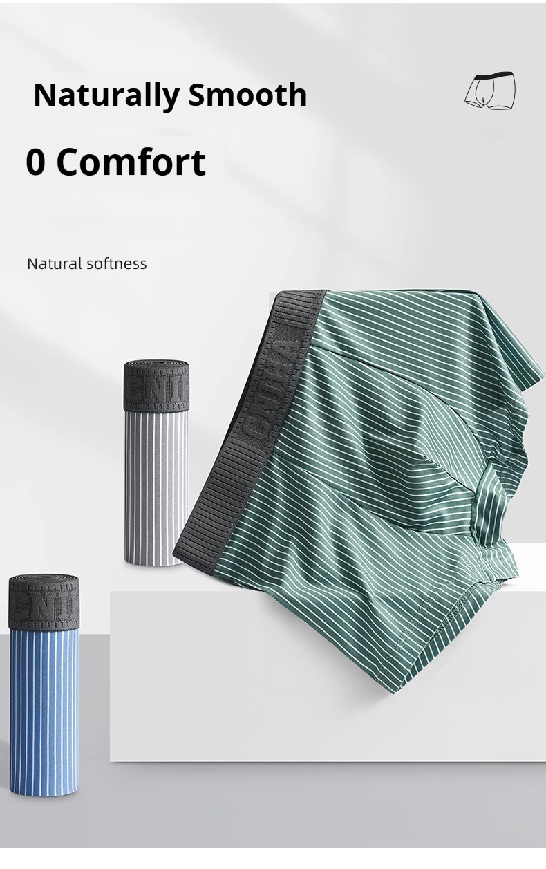 4 PCS Men’s Underwear Soft Boxer Briefs Breathable Comfortable Trunks